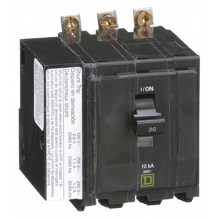Miniature Circuit Breaker, QO Series, 30A, 3 Pole, 120/240V AC, 10kA at 120/240V AC MPN:QOB3301021
