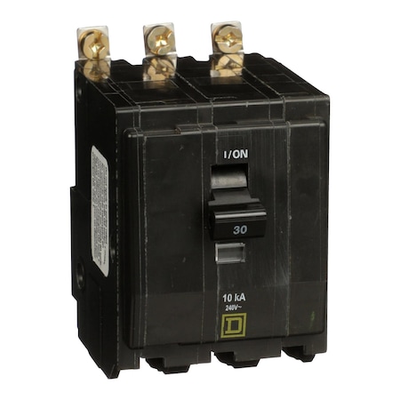 Miniature Circuit Breaker, QO Series, 30A, 3 Pole, 120/240V AC, 10kA at 120/240V AC MPN:QOB3305237