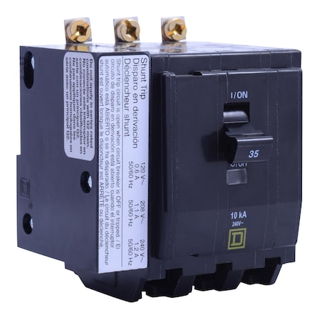 Miniature Circuit Breaker, QO Series, 35A, 3 Pole, 120/240V AC, 10kA at 120/240V AC MPN:QOB3351021