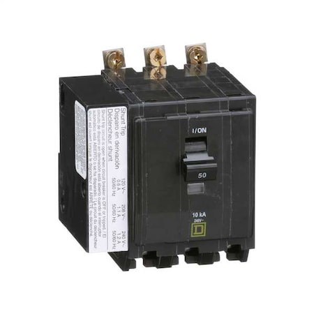 Miniature Circuit Breaker, QO Series, 50A, 3 Pole, 120/240V AC, 10kA at 120/240V AC MPN:QOB3501021