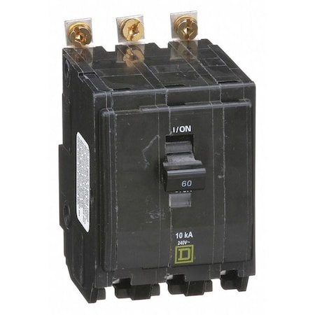 Miniature Circuit Breaker, QO Series, 60A, 3 Pole, 120/240V AC, 10kA at 120/240V AC MPN:QOB360