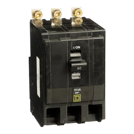 Miniature Circuit Breaker, QO Series, 60A, 3 Pole, 120/240V AC, 10kA at 120/240V AC MPN:QOB3605273