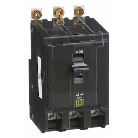 Miniature Circuit Breaker, QO Series, 70A, 3 Pole, 120/240V AC, 22kA at 120/240V AC MPN:QOB370VH