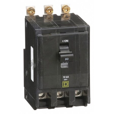 Miniature Circuit Breaker, QO Series, 90A, 3 Pole, 120/240V AC, 10kA at 120/240V AC MPN:QOB390