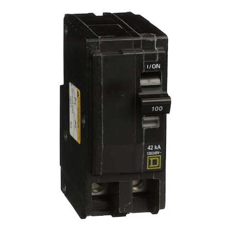 Miniature Circuit Breaker, QO Series, 100A, 2 Pole, 120/240V AC, 42kA at 120/240V AC MPN:QOH2100