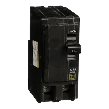 Miniature Circuit Breaker, QO Series, 125A, 2 Pole, 120/240V AC, 42kA at 120/240V AC MPN:QOH2125