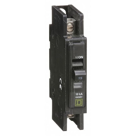 Miniature Circuit Breaker, QO Series, 15A, 1 Pole, 120/240V AC, 10kA at 120/240V AC MPN:QOU115