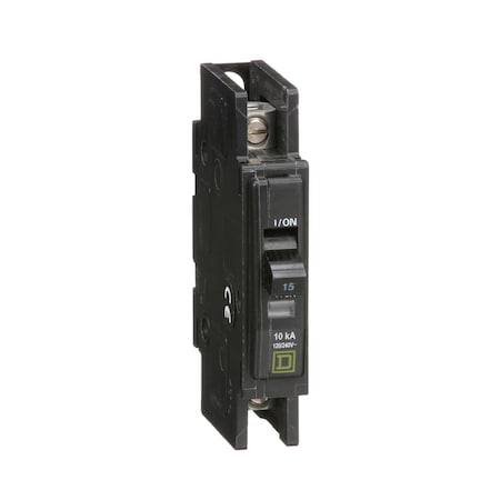 Miniature Circuit Breaker, QO Series, 15A, 1 Pole, 120/240V AC, 10kA at 120/240V AC MPN:QOU115B