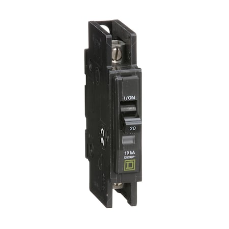 Miniature Circuit Breaker, QO Series, 20A, 1 Pole, 120/240V AC, 10kA at 120/240V AC MPN:QOU120B