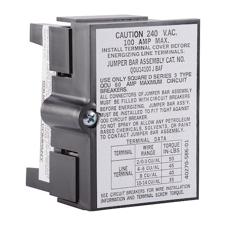 Jumper Bar Assy 4Pole 100A W/Frnt Wiring MPN:QOU14100JBAF