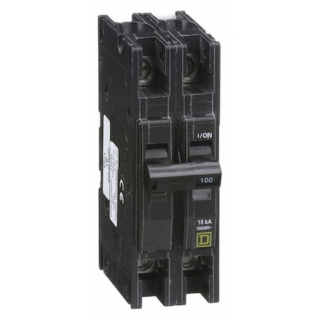 Miniature Circuit Breaker, QO Series, 100A, 2 Pole, 120/240V AC, 10kA at 120/240V AC MPN:QOU2100