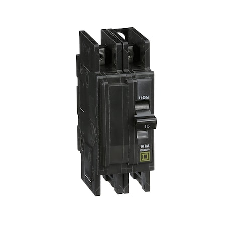Miniature Circuit Breaker, QO Series, 15A, 2 Pole, 120/240V AC, 10kA at 120/240V AC MPN:QOU2155283