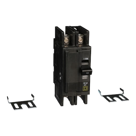 Miniature Circuit Breaker, QO Series, 15A, 2 Pole, 240V AC, 10kA at 240V AC MPN:QOU215H