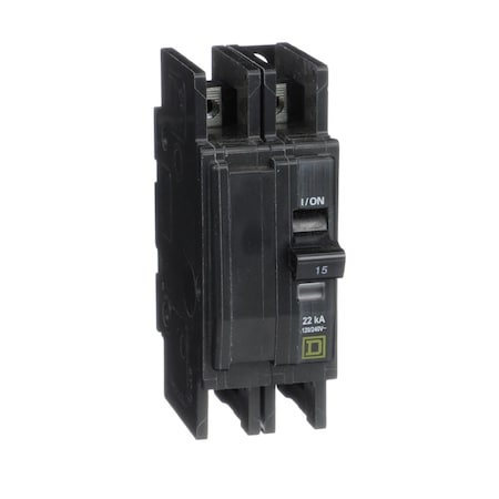 Miniature Circuit Breaker, QO Series, 15A, 2 Pole, 120/240V AC, 22kA at 120/240V AC MPN:QOU215VH5283