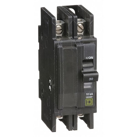 Miniature Circuit Breaker, QO Series, 30A, 2 Pole, 120/240V AC, 10kA at 120/240V AC MPN:QOU230