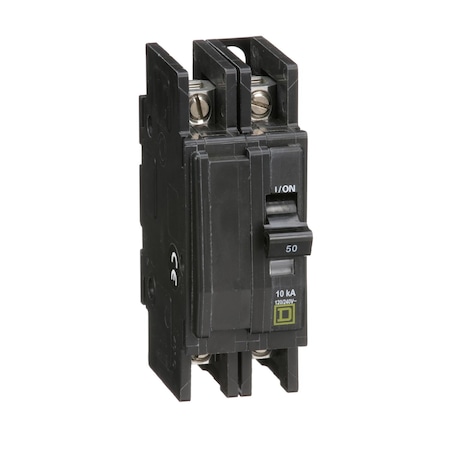 Miniature Circuit Breaker, QO Series, 50A, 2 Pole, 120/240V AC, 10kA at 120/240V AC MPN:QOU250B