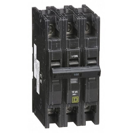 Miniature Circuit Breaker, QO Series, 100A, 3 Pole, 120/240V AC, 10kA at 120/240V AC MPN:QOU3100