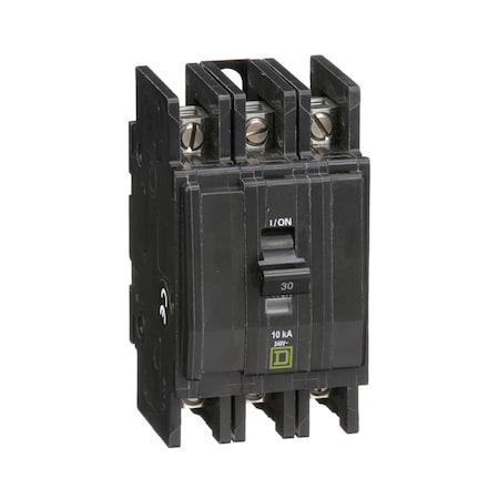 Miniature Circuit Breaker, QO Series, 30A, 3 Pole, 120/240V AC, 10kA at 120/240V AC MPN:QOU330B