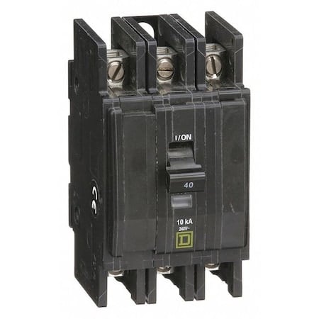 Miniature Circuit Breaker, QO Series, 40A, 3 Pole, 120/240V AC, 10kA at 120/240V AC MPN:QOU340