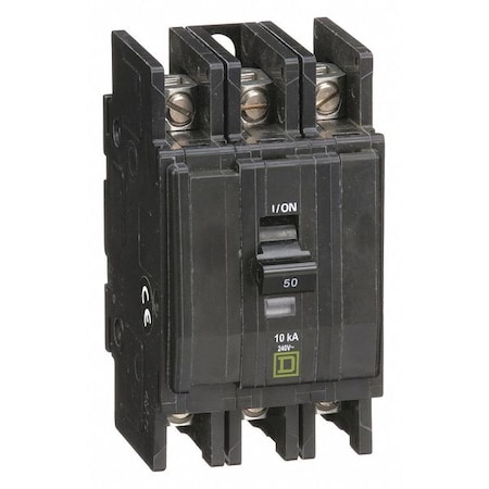 Miniature Circuit Breaker, QO Series, 50A, 3 Pole, 120/240V AC, 10kA at 120/240V AC MPN:QOU350