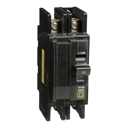 Miniature Circuit Breaker, QO Series, 60A, 2 Pole, 120/240V AC, 10kA at 120/240V AC MPN:QOUQ260B