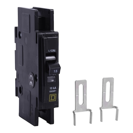 Miniature Circuit Breaker, QO Series, 15A, 1 Pole, 120/240V AC, 10kA at 120/240V AC MPN:QOUR115