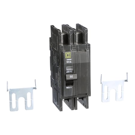 Miniature Circuit Breaker, QO Series, 20A, 2 Pole, 120/240V AC, 10kA at 120/240V AC MPN:QOUR220B