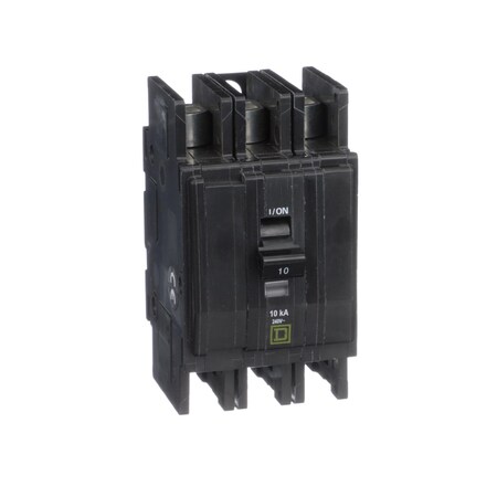 Miniature Circuit Breaker, QO Series, 10A, 3 Pole, 120/240V AC, 10kA at 120/240V AC MPN:QOUR310B