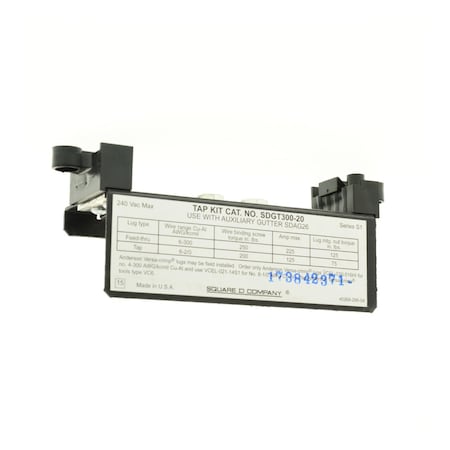 Load center accessory, QO, tap kit, gutter, for auxiliary gutter SDAG26, 6 AWG to 300kcmil MPN:SDGT30020