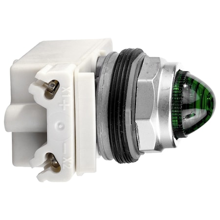 Pilot light, Harmony 9001K, metal, glass, domed, green, 30mm, LED green, 120V MPN:9001KP38LGG6