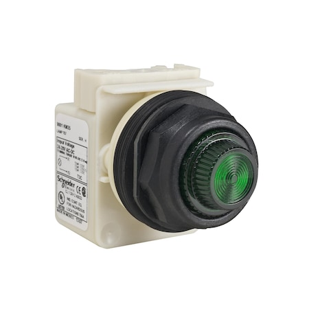 Pilot light, Harmony 9001SK, plastic, polycarbonate, fresnel, green, 30mm, 220-240V MPN:9001SKP7G31