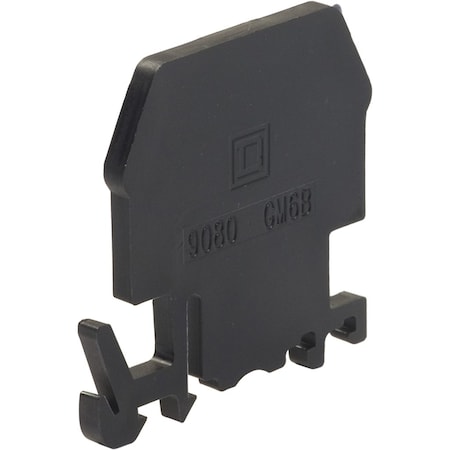 Terminal block, Linergy, end barrier, black color, for 9080GM6 or 9080GR6 terminal block MPN:9080GMB6B