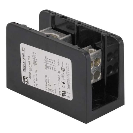 Power Distribution Block, Open, 1 Pole, 175 A Copper, 600 V AC/DC, Surface Mount MPN:9080LBA162101