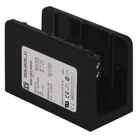Power Distribution Block, Open, 1 Pole, 350 A Copper, 600 V AC/DC, Surface Mount MPN:9080LBA163206