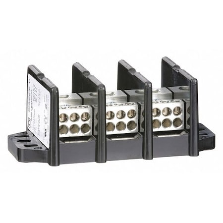 Power Distribution Block, Open, 3 Pole, 175 A Copper, 600 V AC/DC, Surface Mount MPN:9080LBA362106
