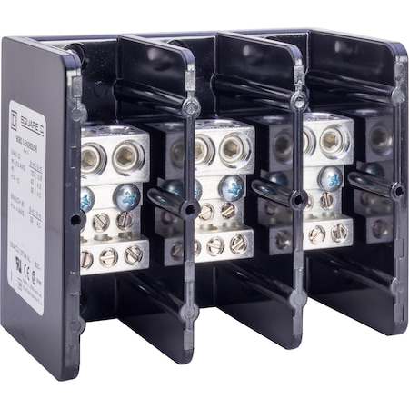 Power Distribution Block, 3 Pole, 350 A Copper, 600 V AC/DC, Surface Mount MPN:9080LBA363206