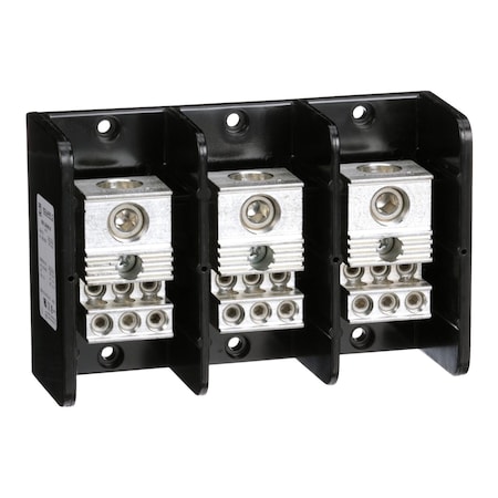 Power Distribution Block, Open, 3 Pole, 380 A Copper, 600 V AC/DC, Surface Mount MPN:9080LBA365106