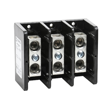 Power Distribution Block, 3 Pole, 255 A Copper, 600 V AC/DC, Surface Mount MPN:9080LBC363101