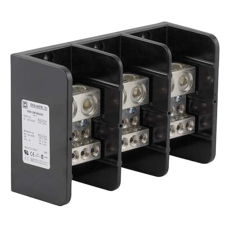 Power Distribution Block, Open, 3 Pole, 760 A Copper, 600 V AC/DC, Surface Mount MPN:9080LBC365208