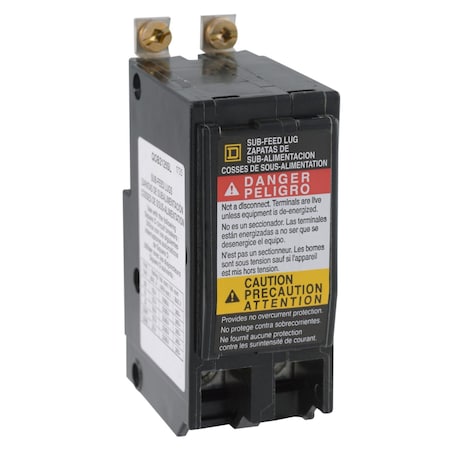 Mini circuit breaker accessory, lug kit, 125A, 2 pole, 2 spaces, subfeed MPN:QOB2125SL