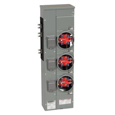 Branch unit, EZ Meter-Pak, 125A, 3 x 5 jaw sockets, 120/240VAC, no bypass, ringless, 800A Al busbar MPN:EZMR113125