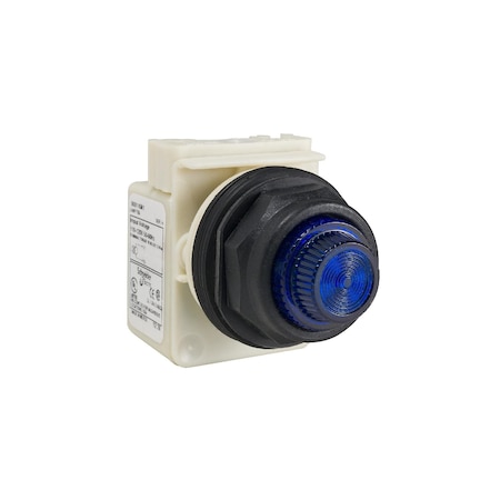 Pilot light, Harmony 9001SK, plastic, polycarbonate, fresnel, blue, 30mm, LED blue, 120V MPN:9001SKP38LLL31