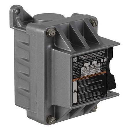 Manual Motor Switch, 30 A, 2 P, 1 Phase, Toggle, Type K, Class 2510 Series, NEMA 3R/7/9 MPN:2510KR1