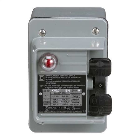 Manual Motor Switch, 30 A, 3 P, 3 Phase, Toggle, Type K, Class 2510 Series, NEMA 4 MPN:2510KW2C