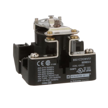 Relay, 600VAC Coil Volts, 1 NO; SPST MPN:8501CDO6V51