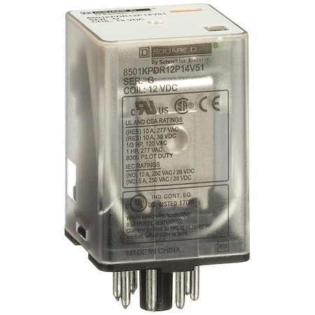 Socket, General Purpose Relay, Octal, 10 A, 8, Pin MPN:8501KPDR12P14V51