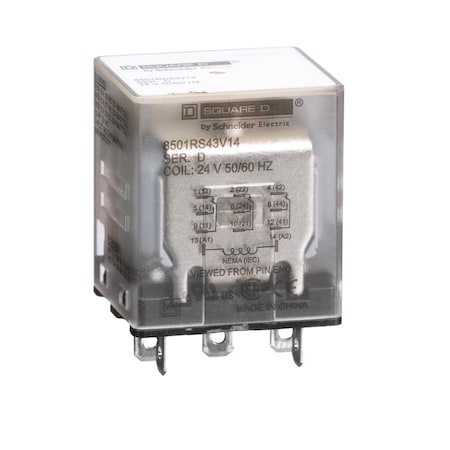 Relay, 250VAC Coil Volts, 3PDT MPN:8501RS43V14