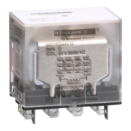 Relay, 250VAC Coil Volts, 4PDT MPN:8501RS44V14