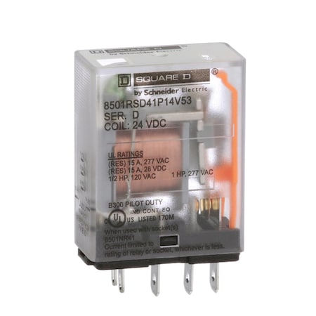 Relay, 240VAC Coil Volts, SPDT MPN:8501RSD41P14V53