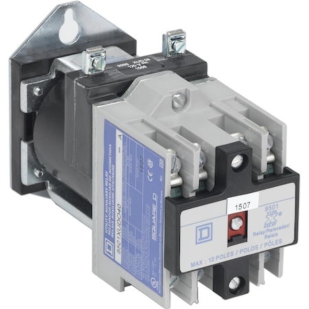 NEMA Control Relay, Type X, utility, 10A resistive at 600 VAC, 12 normally open contacts, 125 VDC coil MPN:8501XUDO1200V63